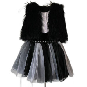 Revolution Black & White Cat Dance Costume Girls' Large Child